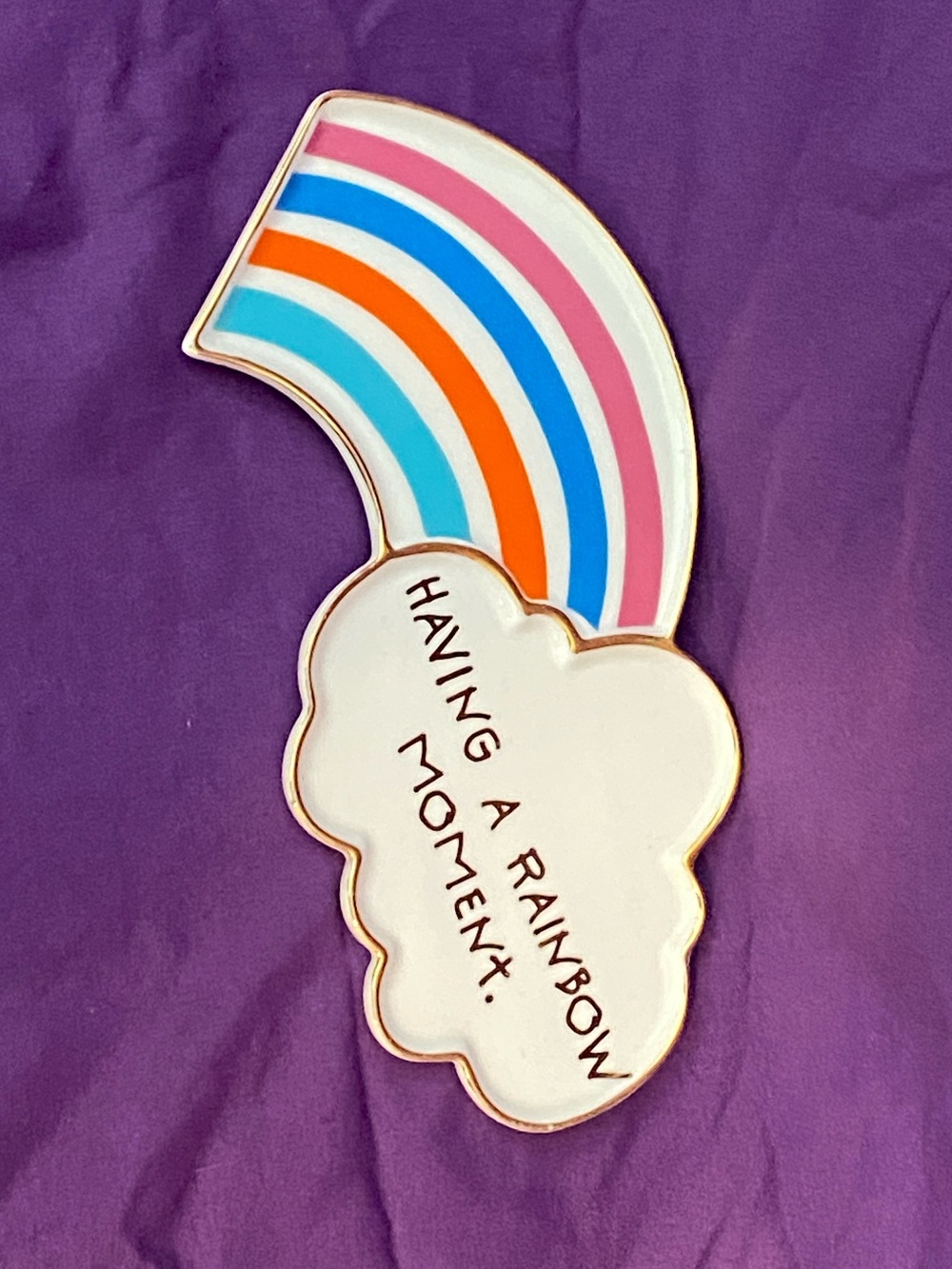 Betsey Johnson x Trolls Rainbow White Cloud Jewelry Dish with Gold Trim